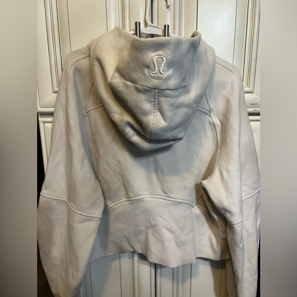 Lululemon Crop Hoodie Sweatshirt Women’s Oversized Half Zip Beige Sz M/L